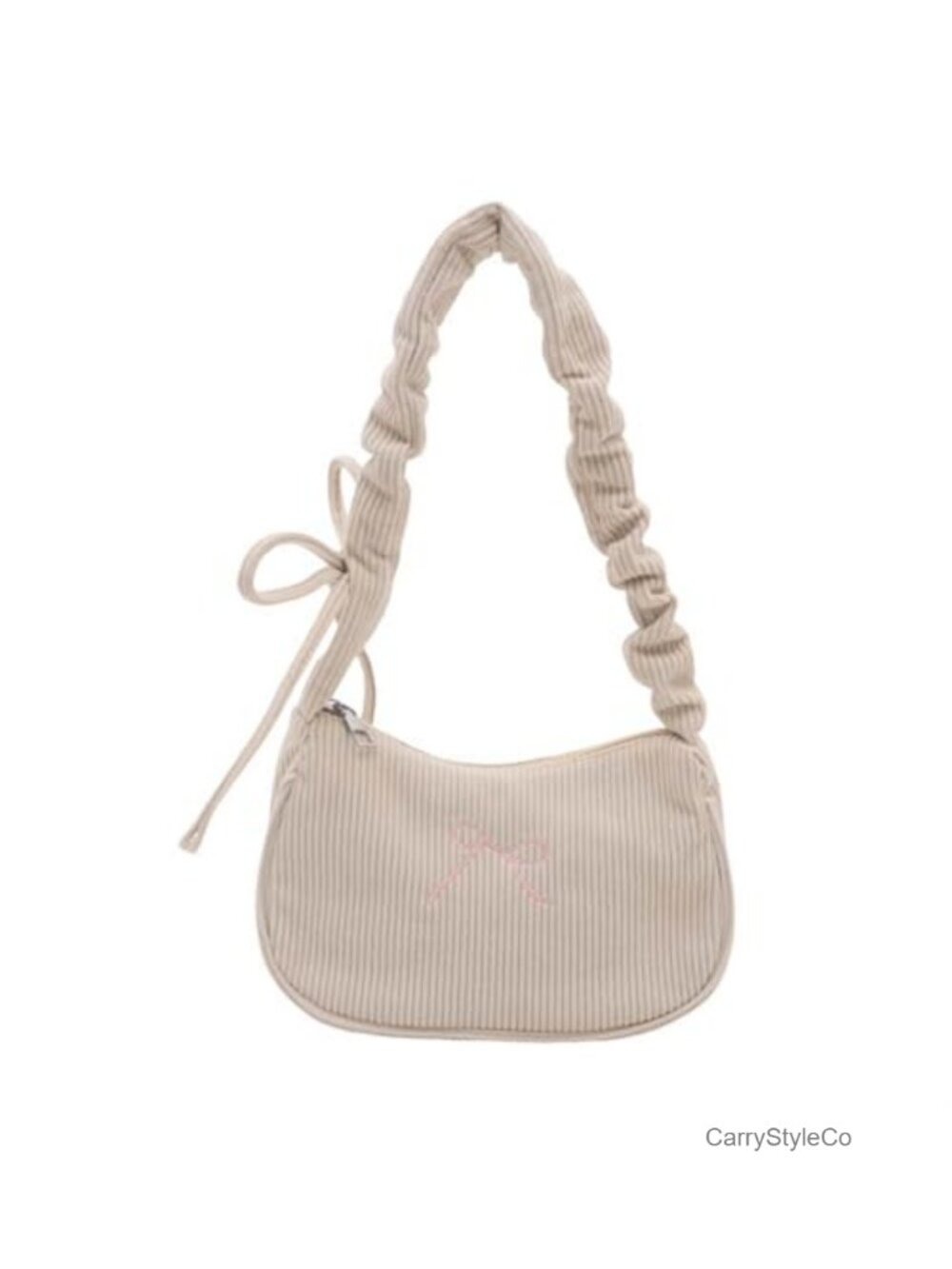 Coquette Bow Shoulder Bag Corduroy Hobo Purse for Women Y2K Cute Clutch